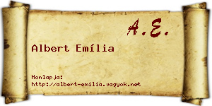 Albert Emília névjegykártya